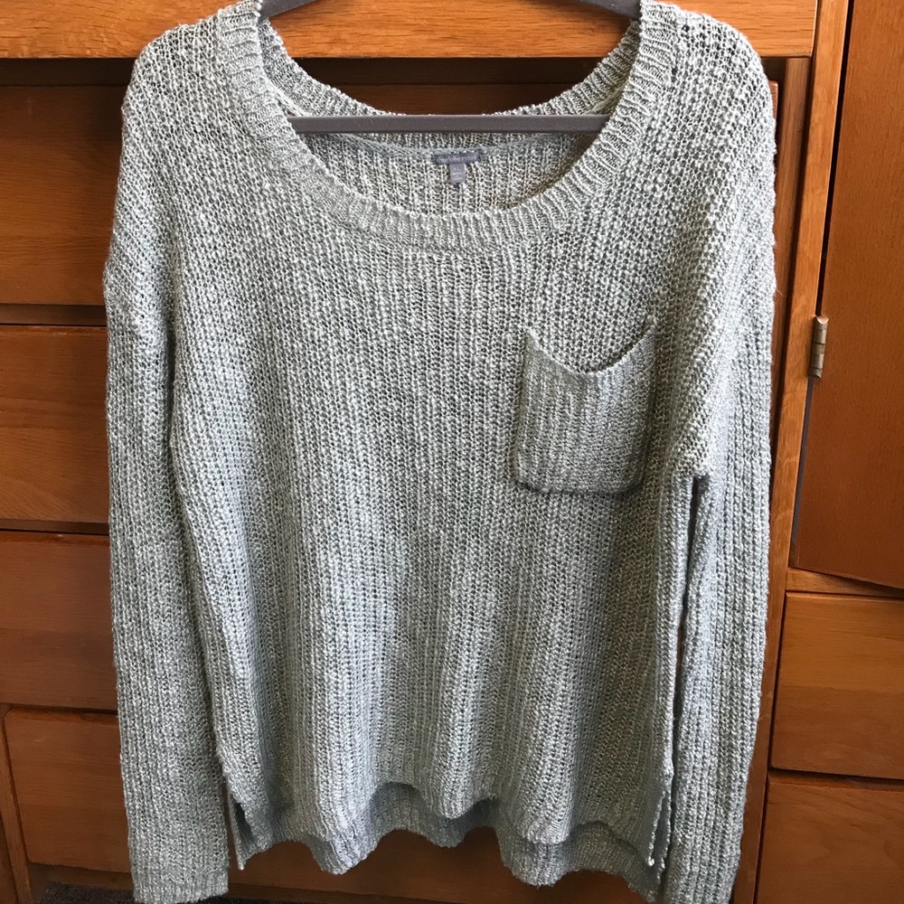 Charlotte Russe Green/Gray Crewneck Sweater